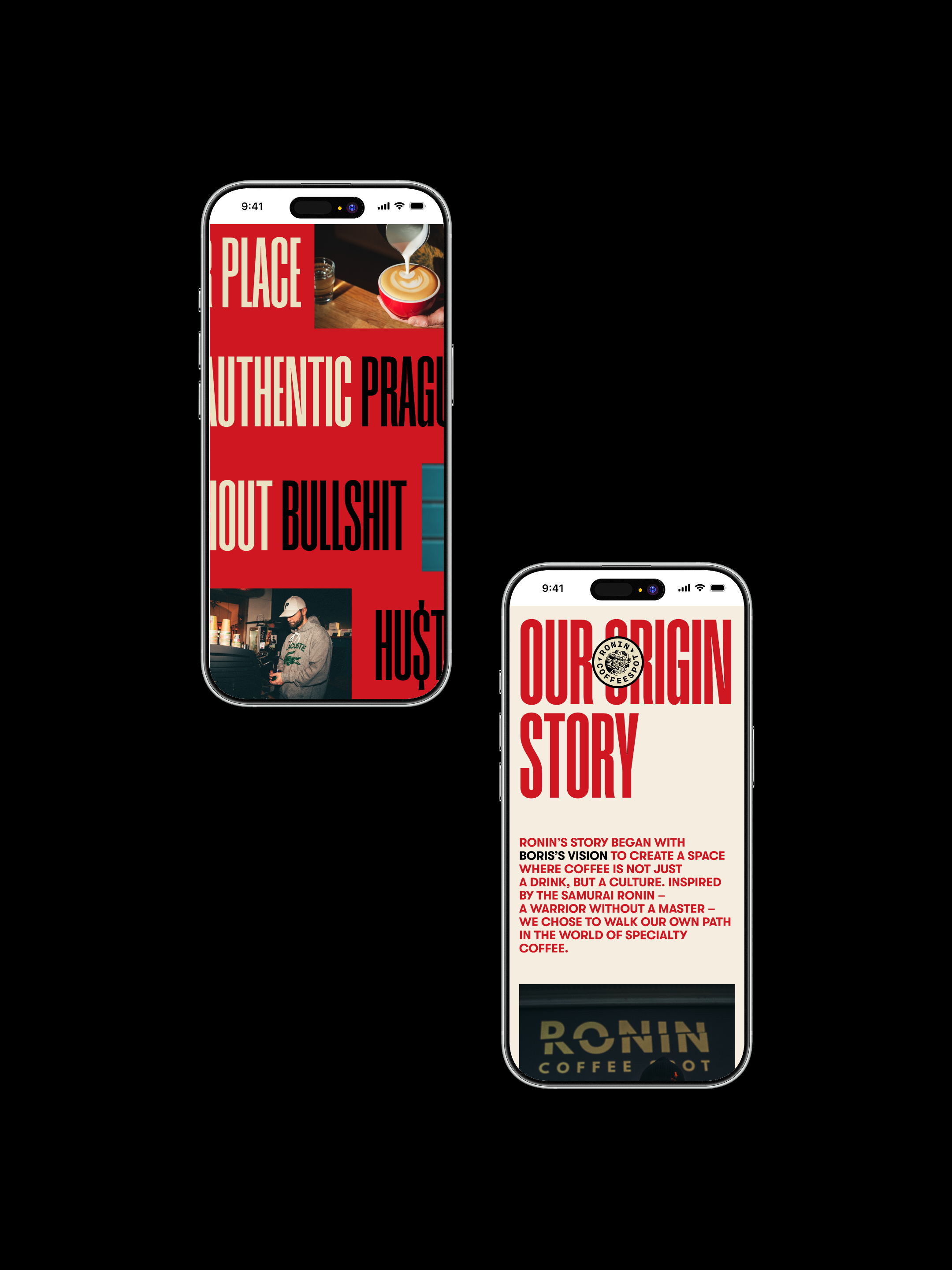 Ronin Coffee Spot — documentary film & web redesign, Prague